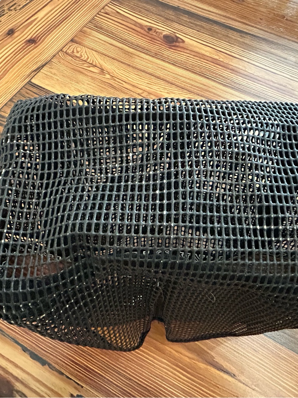 PINK Victoria's Secret Black Mesh Tote with Black & White Heart Dabney Lee pouch - Picture 5 of 6